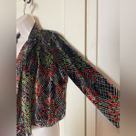 Ett:twa by Anthropologie Velvet Floral Wrap Jacket -Wear 3 ways! - Picture 2 of 16
